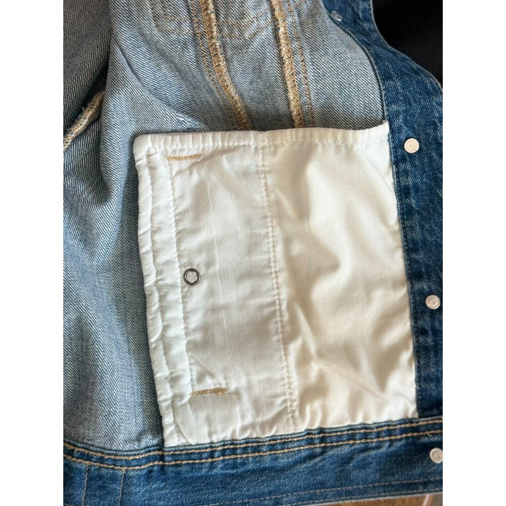 Harley-Davidson Women's Denim Jacket M Blue Zip-Off Sleeve Vest Hood 98402-20VW - Picture 9 of 15